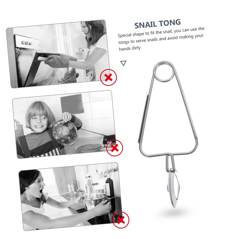 FELTECHELECTR 2-Piece Set of Stainless Steel Snail and Seafood Serving