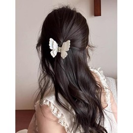 FASELE Hair Clip, Casual, Stylish, Double Layered Butterfly, Forest Girl, Elegant, Hair Accessory, Hair Clip, Popular, Women's, Office, Hair Decoration, Stylish, Elegant, Fashionable, Mother's Day, Gift, Present, 3-Piece Set