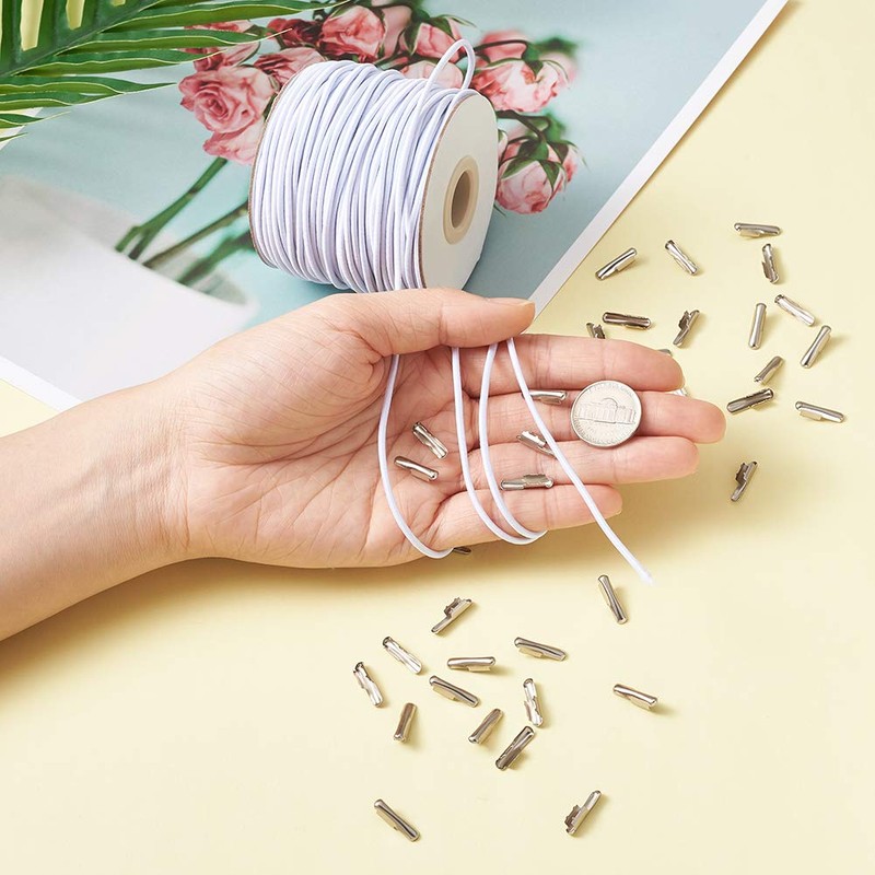 Craftdady 2mm Elastic White Cord 150 Yards Stretch Round Cord