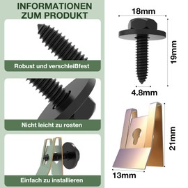 Yvyan Pack of 60 Sheet Metal Nut Screw Nut Clip Kit, Spring Sheet Metal Nut and U Type Body Screws, Mudguard Clip Clamps, Hex Bolts, Metal Shell Clip for Car