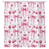 JONSEQIN Cute Pink Bow Shower Curtain Modern Aesthetic Coquette Bow