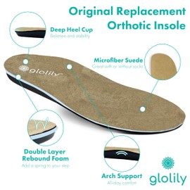 Glolily Insoles Women's Replacement Shoe Insoles - Regular, Size 7 M
