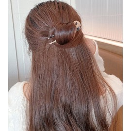 8pcs U-Shape Hairpins, BetterJonny French Hair Forks Tortoise Shell U Shape Hair Pins Clips Acetate Hair Sticks for Women Girls Hair Buns Chignon