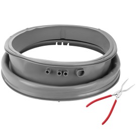 4986ER0004F Washer Door Boot Seal with 383EER4001A Kit by AMI PARTS- Fit for L-G, Ken-more Front Load Washer Gasket Parts with Drain Port, Replaces 4986ER0004J 4986ER0004K 4986ER0004M 4986ER0004N