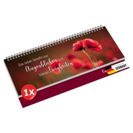 PRIMUS PRINT Desk Calendar 2026 Landscape Weekly Calendar - 64 Pages Appointment Calendar and Annual Calendar - 297 x 130 mm - 75 g Natural Paper, Wire-Comb Binding, Holidays and School Holidays