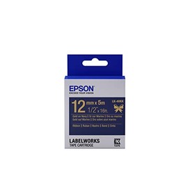 Epson LK-4HKK - Label-Making Tapes (Gold on Navy, Satin, Epson, LabelWorks LW-Z900FK QWERTY)