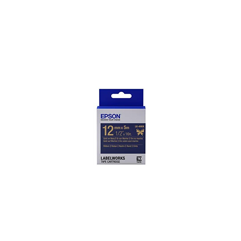 Epson LK-4HKK - Label-Making Tapes (Gold on Navy, Satin, Epson,