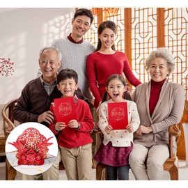 PETCEE Happy Chinese New Year Card 2024 Year of the Dragon Pop Up Card 3D Greeting Card 2024 Chinese New Year Gifts for Kids Family Friends Lunar New Year Spring Festival Party Favors Supplies