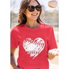 Baseball Shirt Women Baseball Mom Shirts Baseball Heart Graphic Tee