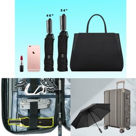 LANBRELLA Compact Reverse Folding Umbrella Auto Windproof Travel Umbrella-Black