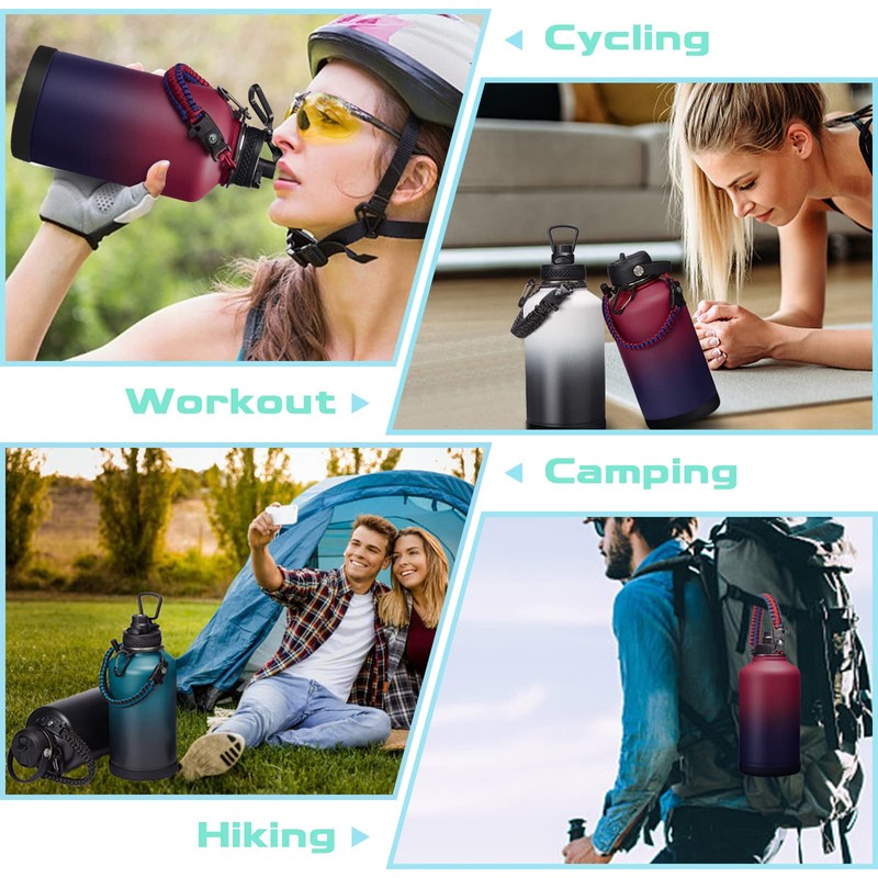 64OZ Vacuum Insulated Water Bottle - Keep Hot Cold Vacuum