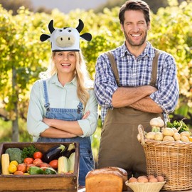 Cow Head Hat - Fun Animal Costume Headwear with Floppy Ears - Soft & Skin-Friendly - Perfect for Themed Parties & Festive Events