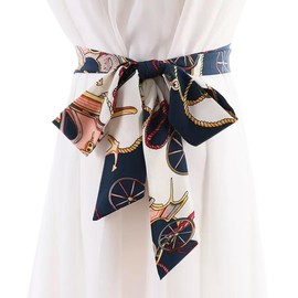 WENLOOY Women Skinny Scarf Belt,Ribbon Scarf Long Skinny Satin Belt Sash Necktie Neck Scarf Choker for Women