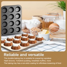 TTSTOIEE 2-Piece Cupping Iron, 12-Way Baking Devices, Non-Stick Coating for Easy Cleaning without Burning, 35 x 26 cm