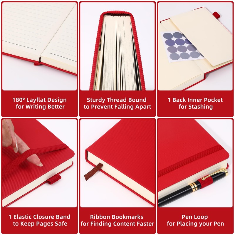 Lined Journal Notebook for Work 100 GSM Thick Paper 300