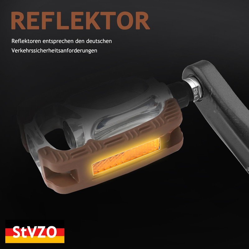Bicycle Pedals, Classic Bicycle Pedals for City/Trekking with Non-Slip Fixed