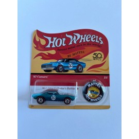 HOT WHEELS 67 Camaro 50th redline styled card unpunched with metal button 2018