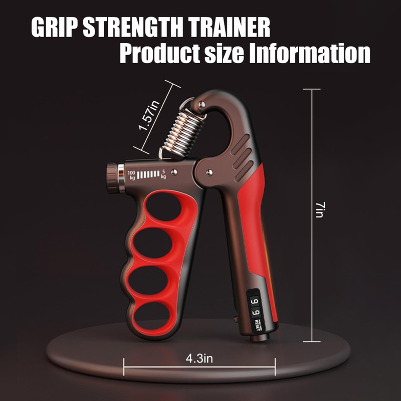 Takzop Grip Strength Trainer, Adjustable Forearm Resistance from 11 lbs