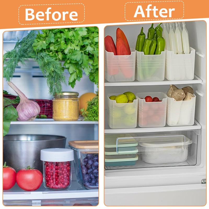 YAYODS 9 Pcs Fridge Storage Organiser Box, Plastic Refrigerator Side