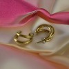 Unbranded 18ct Gold-Plated Triple Layer C-Shape Half Hoop Stud Earrings