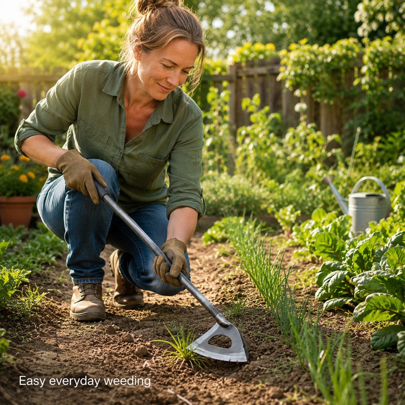 Handheld Hollow Hoe for Weeding & Digging – Steel Garden