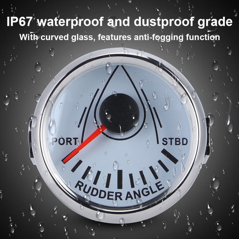 52mm Universal Boat Rudder Angle Indicator 0-190ohm Signal with Rudder