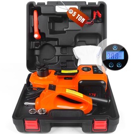 3-in-1 Electric Hydraulic Car Jack Kit – The Ultimate Car Jack Electric for Effortless Tire Changing, Robust 5 Ton 12V Jack with LED & Impact Wrench, Designed for Cars, SUVs, and Trucks