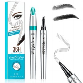 Microblading Eyebrow Pen New 3D Waterproof Eyebrow Pencil 4 Tipped Precise Brow Pen Tattoo Pencil - Creates Natural Long-lasting Looking Brows Effortlessly Magic Brow Pencil for Women (Gray)