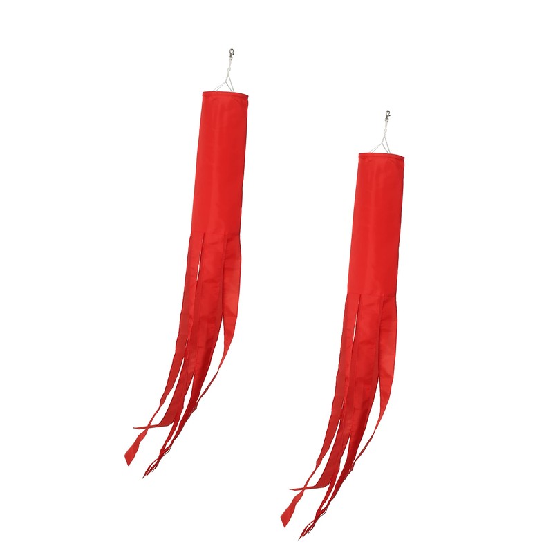 MSFHHA Red Flag WindSock Solid Color 2 Pack Stripes Wind