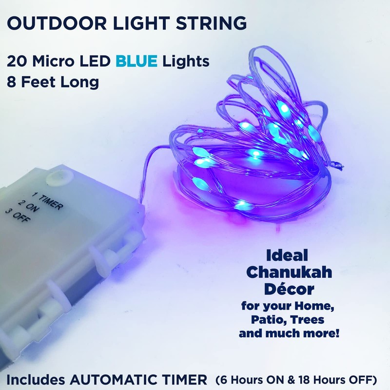 Rite Lite Chanukah Outdoor Light String with 20 Micro LED