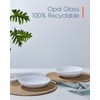 LaGlint 30 OZ Opal Glass Pasta Bowls Set of 6,