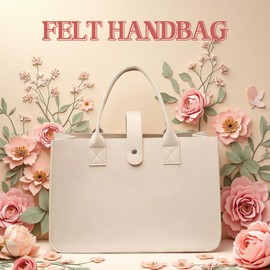 ZLKRHAK Handbag Tote Bag Felt Bag Shopping Basket Foldable Carry Bag Large Felt Bags Shopper Shopping Bag Felt Bags Shopping Basket Shopping Bag, khaki