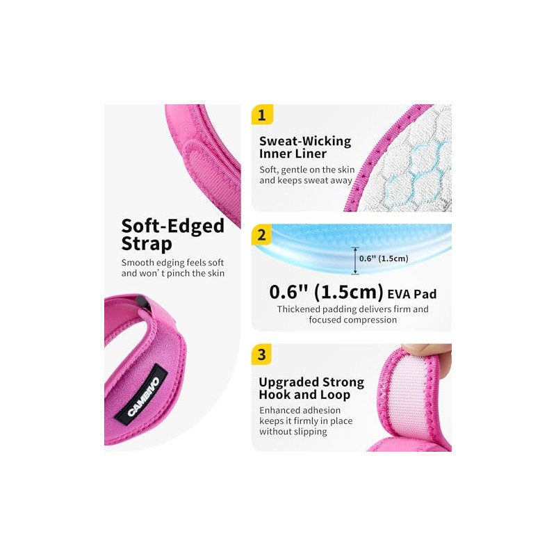 CAMBIVO 2 Pack Tennis Elbow Support Strap With 2 Short