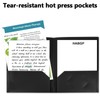 HABGP 6 Pack Black File Folders with Pockets and Business