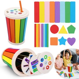 vnfsmy Children's Montessori Toy Wooden Colour Shape Sorting Toy, Motor Skills Toy, Children's Colours Learning Wooden Toy, Sensory Toy, Wooden Toy from 3 Years, Gifts Children