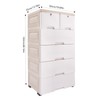 5 Tier Plastic Drawers Dresser Vertical Storage Tower with 6