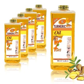 AMOCOCO Turmeric Body Oil, Massage Oil for Face, Legs, Hands and Back, Natural Ingredients, Suitable for All Skin Types, Skin Care, Moisturising, With Turmeric Aroma, Suitable for Both Men and Women, 6.76 oz - Volume: 200ml, Quantity: 3 pcs