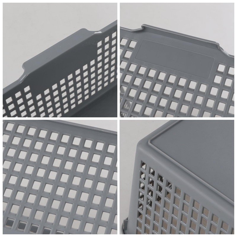 Yuright 3 Packs Plastic Storage Basket for Kitchen Sink, Grey