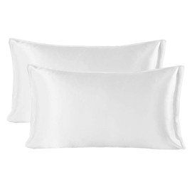 SHARE SILK 100% Mulberry Silk Pillowcase, 20 Momme Silk Pillowcases for Hair and Skin, Envelope Closure Pillow Covers 2 Pieces Set, Hypoallergenic Breathable for Beauty Sleep (50x66 cm, Cream)