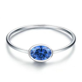 925 Sterling Silver Mother Birthstone Stackable Rings Set Mother Ring with Birthstone Mother Daughter Family Ring Mother's Day Jewelry Gifts for Wife (Mom Birthstone Sept., 7)