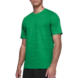Zengjo Mens Workout Shirt Quick-Dry Moisture Wicking Textured Athletic Tee for Running Gym Training(Kelly Green,X-Large)