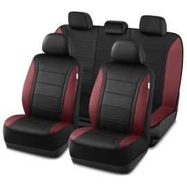 Road Comforts Leather Seat Covers, Breathable Car Seat Covers Full Set for Men,Airbag Compatible, Automotive Seat Covers Set Universal Fit Most Cars,Vans,Truck,SUV