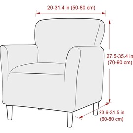 LiveGo Stretch Mid Century Modern Armchair Slipcover 1-Piece Solid Accent Chair Covers with Arms Soft Chair Slipcovers for Living Room Furniture Protector Office Reception