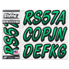 Stiffie STIFFIE Whipline Seafoam Green/Black 3" Boat & PWC Registration Decals ? Numbers Letters Stickers