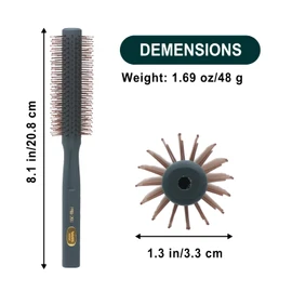 VESS Salon Roll Brush Professional Use Pro-201 Para Cabello Corto Y Cabello Mediano, Fabricado En Japón D33Mm Azul