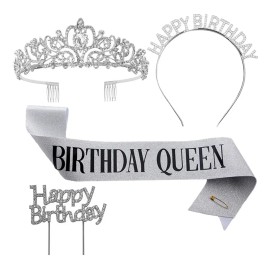 4pz Coronas Y Faja De Feliz Cumpleaños Regalos De Cumpleaños