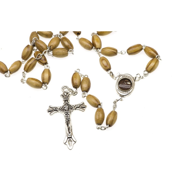 Spring Nahal Catholic Prayer Rosary Olive Wood Beads Necklace Holy