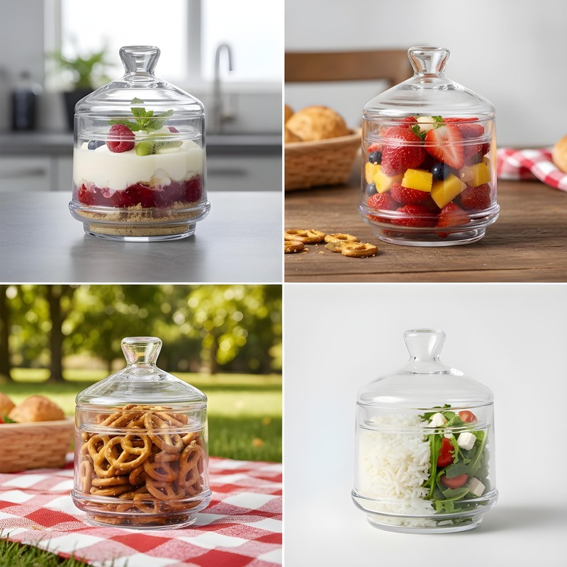 the mask el turko Multipurpose Glass Mini Container with Lid,