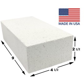 Insulating Fire Brick, 2300F Rated, 4-Pack, 9" x 4.5" x 2.5", 3123R