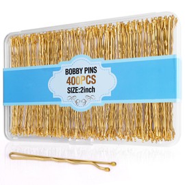 400 Ct SlideProof Bobby Pins, Metallic Blonde, High Gloss Bobby Hair Pins for Styling, Lock In Style, Comfortable, Pain-Free Hair Accessories for Women & Men, All Hair Types
